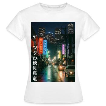 Néon Nuit Scènes de ville - T-shirt Femme - blanc - Devant - AI Model Female 172 dark (172cm)