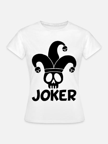 Schwarzer Joker Totenschädel - Frauen T-Shirt - Weiß