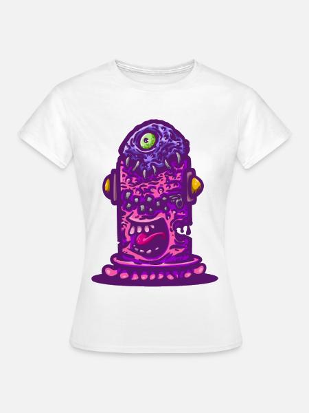 Violettes psychedelisches Monster - Frauen T-Shirt - Weiß