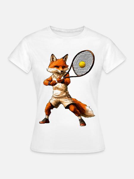 Fuchs Tennisspieler - Frauen T-Shirt - Weiß