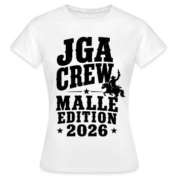 ÉQUIPE DE LA FÊTE DE GARÇON DE MALLE ÉDITION WESTERN 2026 - T-shirt Femme - blanc - Devant - AI Model Female 172 dark (172cm)