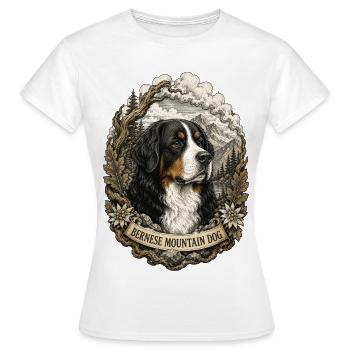 Style Bernese Mountain Dog Vintage avec un paysage montagneux - T-shirt Femme - blanc - Devant - AI Model Female 172 dark (172cm)