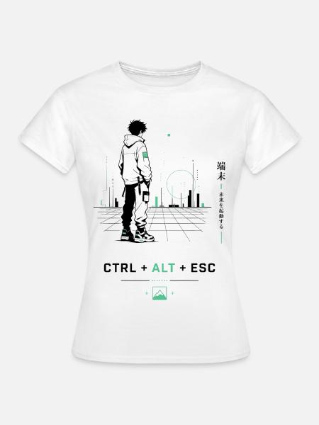 Cyberstadt Wanderer Hoodie - Frauen T-Shirt - Weiß