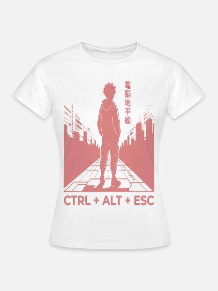 Ctrl Alt Escape Streetwear Silhouette - Frauen T-Shirt - Weiß