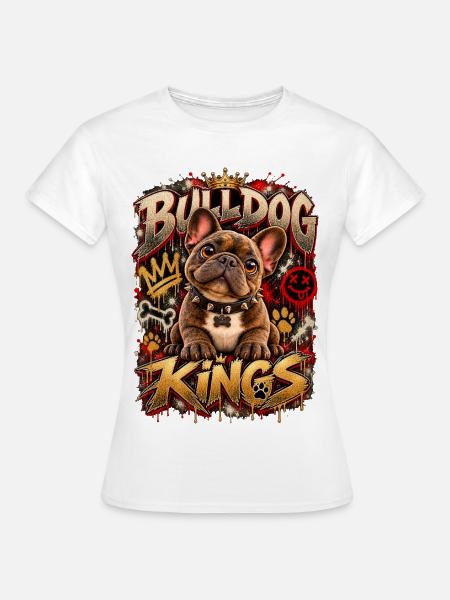 Bulldog Kings Graffiti-Thron - Frauen T-Shirt - Weiß