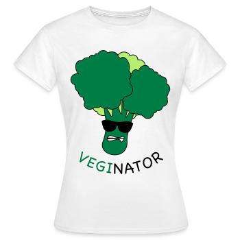 VEGAN - VEGINATEUR - T-shirt Femme - blanc - Devant - AI Model Female 172 dark (172cm)