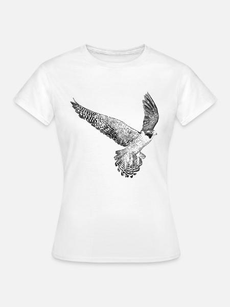 Fliegender Wanderfalke Vogel - Frauen T-Shirt - Weiß