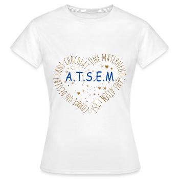 maternelle sans atsem, dessert sans chocolat - T-shirt Femme - blanc - Devant - AI Model Female 172 dark (172cm)