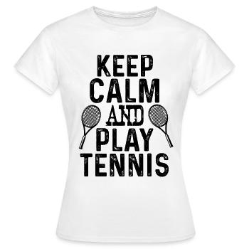 keep calm tennis - T-shirt Femme - blanc - Devant - AI Model Female 172 dark (172cm)