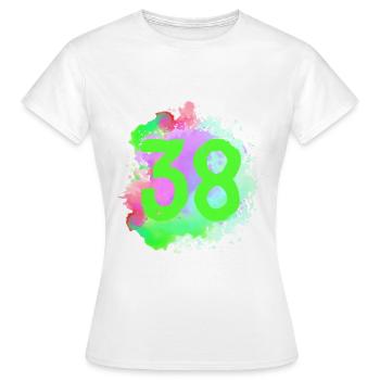 38 Nombre d’objets blob - T-shirt Femme - blanc - Devant - AI Model Female 172 dark (172cm)