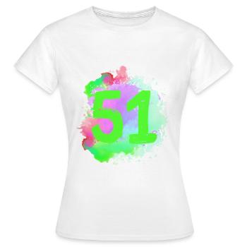 51 Nombre d’objets blob - T-shirt Femme - blanc - Devant - AI Model Female 172 dark (172cm)
