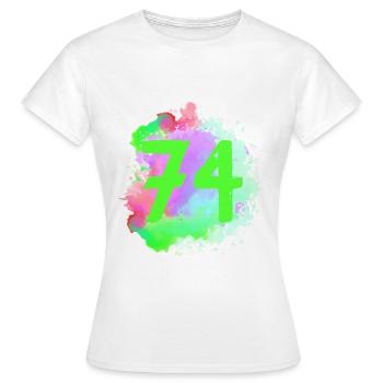 74 Nombre d’objets blob - T-shirt Femme - blanc - Devant - AI Model Female 172 dark (172cm)