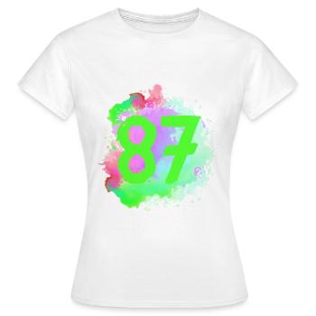 87 Nombre d’objets blob - T-shirt Femme - blanc - Devant - AI Model Female 172 dark (172cm)