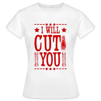 Coiffeur barbier - T-shirt Femme - blanc - Devant - AI Model Female 172 dark (172cm)