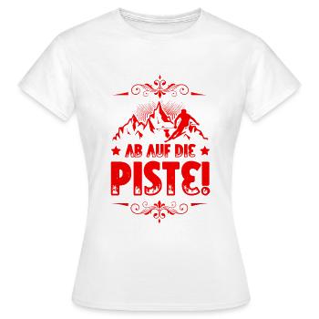 ab auf die piste - Frauen T-Shirt - Weiß - Vorne - AI Model Female 172 dark (172cm)
