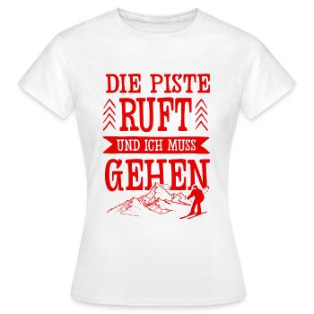 Die Piste Ruft - Frauen T-Shirt - Weiß - Vorne - AI Model Female 172 dark (172cm)