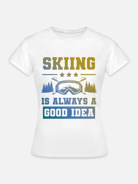 ski skiing - Frauen T-Shirt - Weiß