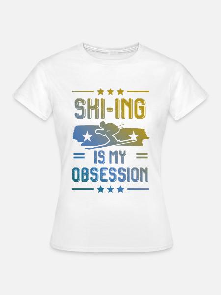 ski skiing - Frauen T-Shirt - Weiß