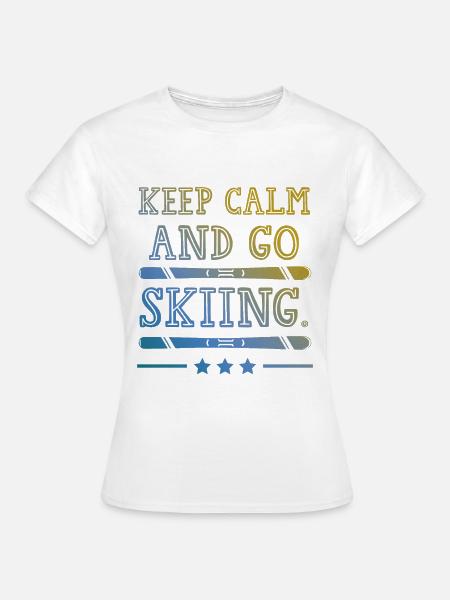 Keep calm ski - Frauen T-Shirt - Weiß