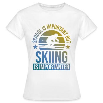 École importante Ski plus important - T-shirt Femme - blanc - Devant - AI Model Female 172 dark (172cm)