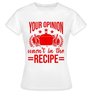 Recette de cuisine - T-shirt Femme - blanc - Devant - AI Model Female 172 dark (172cm)