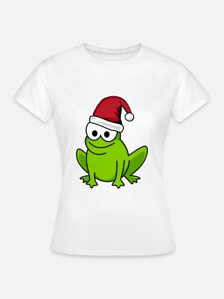 Frosch Comic Weihnachten - Frauen T-Shirt - Weiß