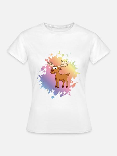 Elch Comic Tier - Frauen T-Shirt - Weiß