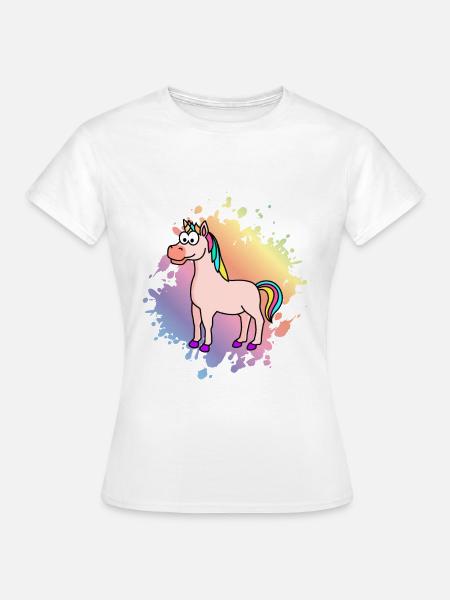 Einhorn Comic Tier - Frauen T-Shirt - Weiß