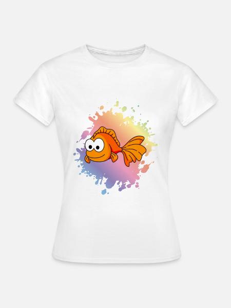 Goldfisch Comic Tier - Frauen T-Shirt - Weiß