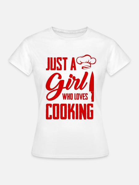 mädchen liebt kochen - Frauen T-Shirt - Weiß