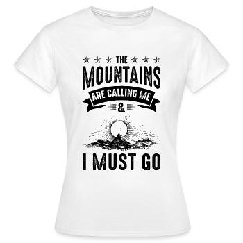 Mountains are Calling - Women's T-Shirt - white - Front - AI Model Female 172 dark (172cm)