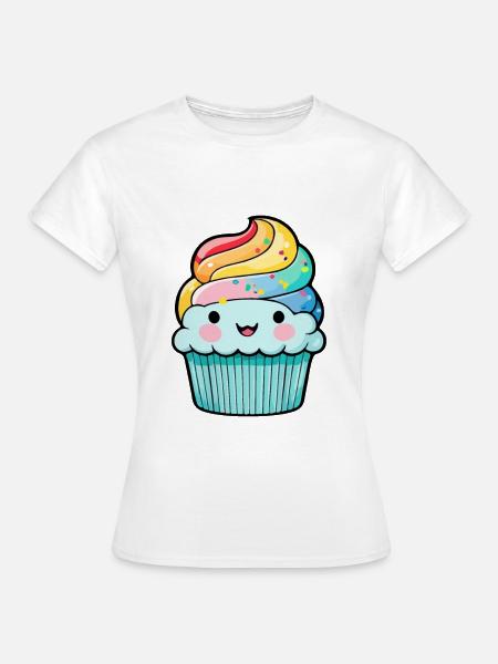 Cupcake Comic Muffin Kuchen - Frauen T-Shirt - Weiß