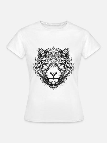 Tiger Mandala Boho - Frauen T-Shirt - Weiß