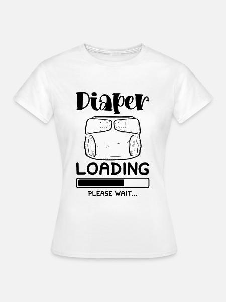 baby windel loading - Frauen T-Shirt - Weiß