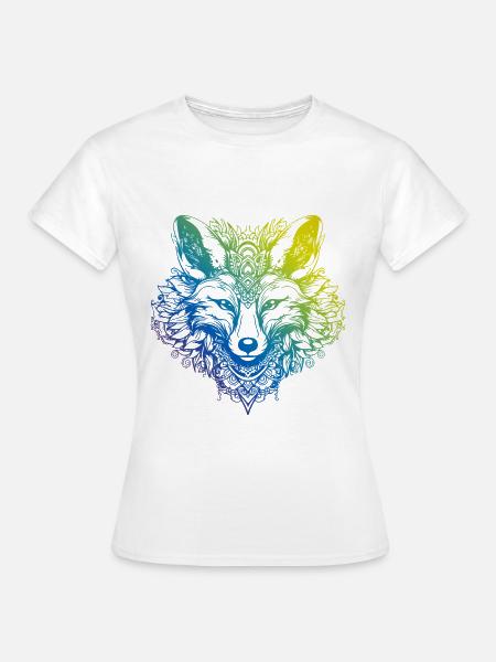 Fuchs Mandala Boho - Frauen T-Shirt - Weiß