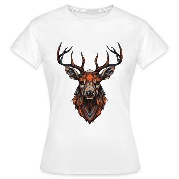 Deer Portrait - Women's T-Shirt - white - Front - AI Model Female 172 dark (172cm)