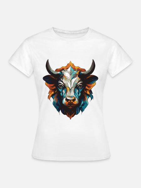 Bulle Portrait Taurus - Frauen T-Shirt - Weiß