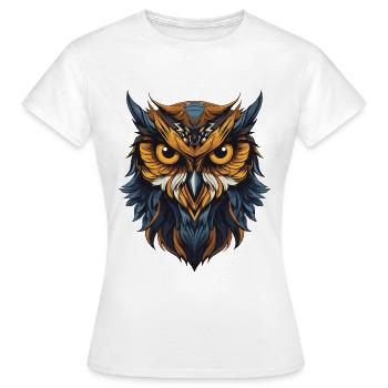 Owl Portrait - Women's T-Shirt - white - Front - AI Model Female 172 dark (172cm)