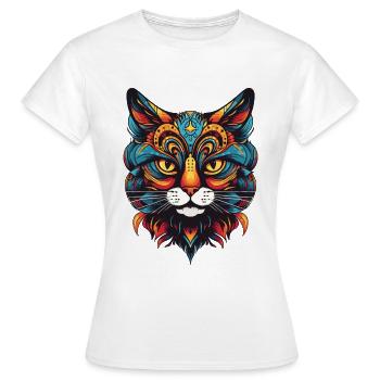 Katze Portrait - Frauen T-Shirt - Weiß - Vorne - AI Model Female 172 dark (172cm)