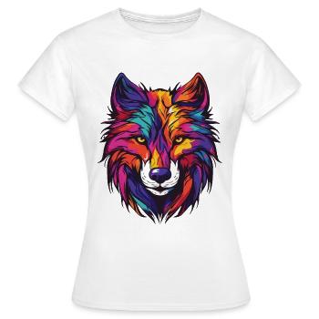 Wolf Portrait - Women's T-Shirt - white - Front - AI Model Female 172 dark (172cm)