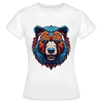Bär Portrait - Frauen T-Shirt - Weiß - Vorne - AI Model Female 172 dark (172cm)