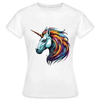 Unicorn Portrait - Women's T-Shirt - white - Front - AI Model Female 172 dark (172cm)