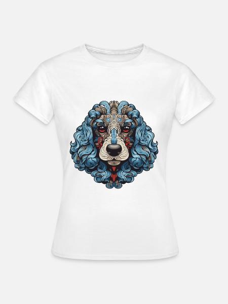 Pudel Hund Portrait - Frauen T-Shirt - Weiß