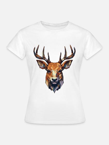 Hirsch Kopf - Frauen T-Shirt - Weiß