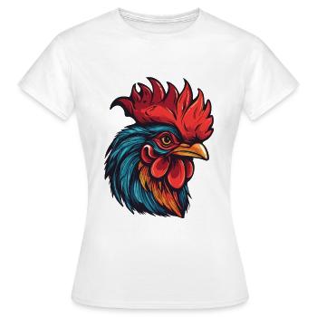 Rooster Portrait - Women's T-Shirt - white - Front - AI Model Female 172 dark (172cm)