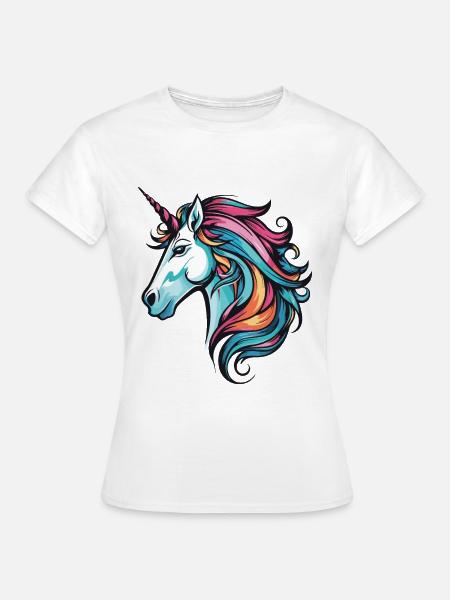 Einhorn Kopf - Frauen T-Shirt - Weiß