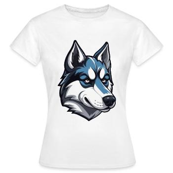 Tête de chien Husky - T-shirt Femme - blanc - Devant - AI Model Female 172 dark (172cm)