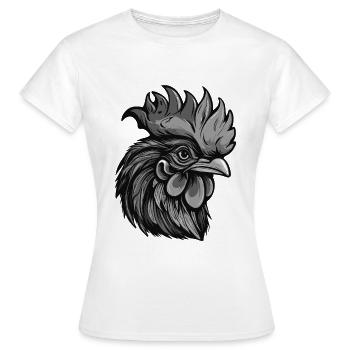 Rooster Portrait - Women's T-Shirt - white - Front - AI Model Female 172 dark (172cm)