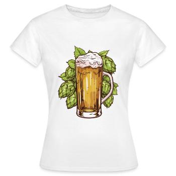 Bierglas Hopfen Malz Bier - Frauen T-Shirt - Weiß - Vorne - AI Model Female 172 dark (172cm)