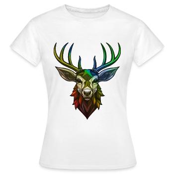 Tête de cerf colorée - T-shirt Femme - blanc - Devant - AI Model Female 172 dark (172cm)